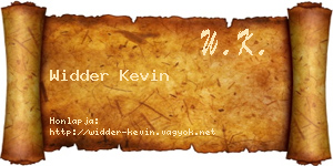 Widder Kevin névjegykártya