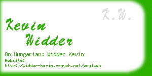kevin widder business card